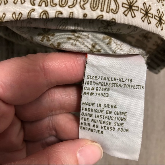 Exco Jeans for Life AOP Spell out Short sleeve top Dress shirt tan & brown XL 🤎 - Picture 10 of 11